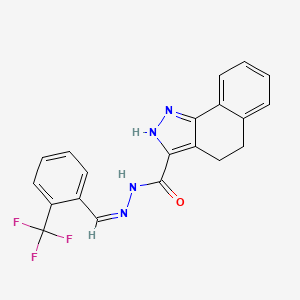molecular formula C20H15F3N4O B3903587 N'-[2-(trifluoromethyl)benzylidene]-4,5-dihydro-1H-benzo[g]indazole-3-carbohydrazide 