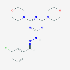 3-Chlorobenzaldehyde (4,6-dimorpholin-4-yl-1,3,5-triazin-2-yl)hydrazone