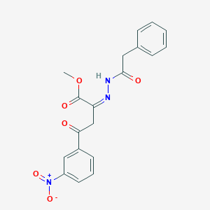 molecular formula C19H17N3O6 B390361 Methyl 4-{3-nitrophenyl}-4-oxo-2-[(phenylacetyl)hydrazono]butanoate 