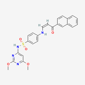 molecular formula C25H22N4O5S B3903628 N-(2,6-dimethoxy-4-pyrimidinyl)-4-{[3-(2-naphthyl)-3-oxo-1-propen-1-yl]amino}benzenesulfonamide 