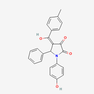 molecular formula C24H19NO4 B3903630 3-hydroxy-1-(4-hydroxyphenyl)-4-(4-methylbenzoyl)-5-phenyl-1,5-dihydro-2H-pyrrol-2-one 