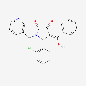 molecular formula C23H16Cl2N2O3 B3903634 4-benzoyl-5-(2,4-dichlorophenyl)-3-hydroxy-1-(3-pyridinylmethyl)-1,5-dihydro-2H-pyrrol-2-one 