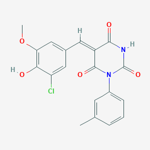 5-(3-chloro-4-hydroxy-5-methoxybenzylidene)-1-(3-methylphenyl)-2,4,6(1H,3H,5H)-pyrimidinetrione