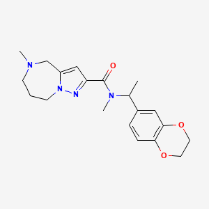 molecular formula C20H26N4O3 B3903654 N-[1-(2,3-dihydro-1,4-benzodioxin-6-yl)ethyl]-N,5-dimethyl-5,6,7,8-tetrahydro-4H-pyrazolo[1,5-a][1,4]diazepine-2-carboxamide 