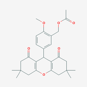 2-methoxy-5-(3,3,6,6-tetramethyl-1,8-dioxo-2,3,4,5,6,7,8,9-octahydro-1H-xanthen-9-yl)benzyl acetate