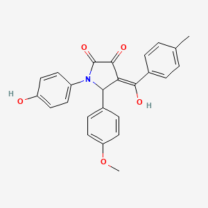 molecular formula C25H21NO5 B3903663 3-hydroxy-1-(4-hydroxyphenyl)-5-(4-methoxyphenyl)-4-(4-methylbenzoyl)-1,5-dihydro-2H-pyrrol-2-one 