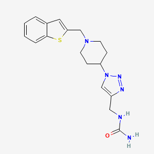 molecular formula C18H22N6OS B3903669 N-({1-[1-(1-benzothien-2-ylmethyl)-4-piperidinyl]-1H-1,2,3-triazol-4-yl}methyl)urea trifluoroacetate 