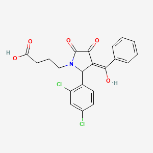 molecular formula C21H17Cl2NO5 B3903718 4-[3-benzoyl-2-(2,4-dichlorophenyl)-4-hydroxy-5-oxo-2,5-dihydro-1H-pyrrol-1-yl]butanoic acid 