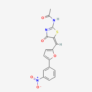 N-(5-{[5-(3-nitrophenyl)-2-furyl]methylene}-4-oxo-1,3-thiazolidin-2-ylidene)acetamide