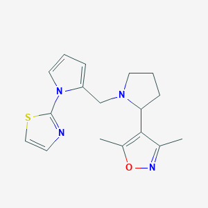 molecular formula C17H20N4OS B3903731 3,5-dimethyl-4-(1-{[1-(1,3-thiazol-2-yl)-1H-pyrrol-2-yl]methyl}pyrrolidin-2-yl)isoxazole 