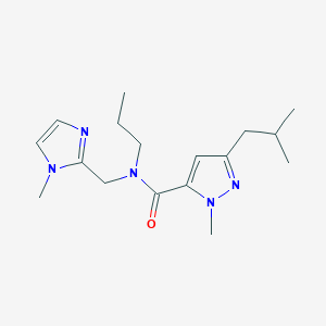 molecular formula C17H27N5O B3903745 3-isobutyl-1-methyl-N-[(1-methyl-1H-imidazol-2-yl)methyl]-N-propyl-1H-pyrazole-5-carboxamide 