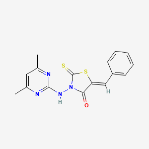 molecular formula C16H14N4OS2 B3903747 5-benzylidene-3-[(4,6-dimethyl-2-pyrimidinyl)amino]-2-thioxo-1,3-thiazolidin-4-one 