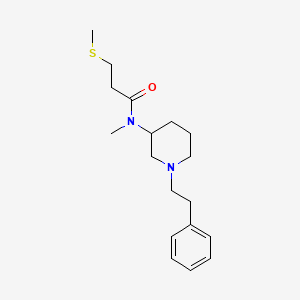 molecular formula C18H28N2OS B3903761 N-methyl-3-(methylthio)-N-[1-(2-phenylethyl)-3-piperidinyl]propanamide 