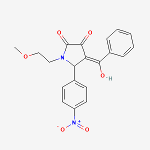 molecular formula C20H18N2O6 B3903812 4-benzoyl-3-hydroxy-1-(2-methoxyethyl)-5-(4-nitrophenyl)-1,5-dihydro-2H-pyrrol-2-one 