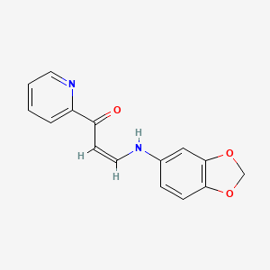 molecular formula C15H12N2O3 B3903813 3-(1,3-benzodioxol-5-ylamino)-1-(2-pyridinyl)-2-propen-1-one 