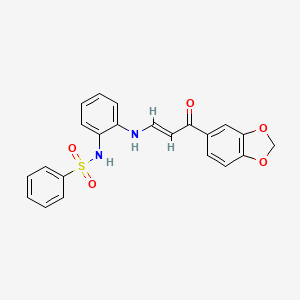 N-(2-{[3-(1,3-benzodioxol-5-yl)-3-oxo-1-propen-1-yl]amino}phenyl)benzenesulfonamide