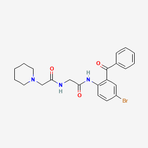 molecular formula C22H24BrN3O3 B3903832 N~1~-(2-benzoyl-4-bromophenyl)-N~2~-(1-piperidinylacetyl)glycinamide CAS No. 5975-37-1