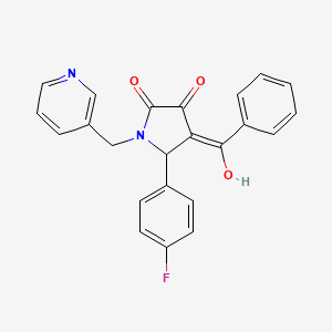 molecular formula C23H17FN2O3 B3903843 4-benzoyl-5-(4-fluorophenyl)-3-hydroxy-1-(3-pyridinylmethyl)-1,5-dihydro-2H-pyrrol-2-one 