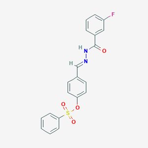4-[2-(3-Fluorobenzoyl)carbohydrazonoyl]phenyl benzenesulfonate