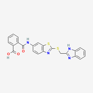 molecular formula C23H16N4O3S2 B3903865 2-[({2-[(1H-benzimidazol-2-ylmethyl)thio]-1,3-benzothiazol-6-yl}amino)carbonyl]benzoic acid 