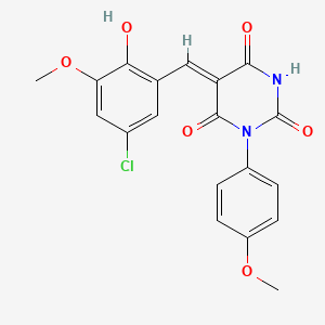 5-(5-chloro-2-hydroxy-3-methoxybenzylidene)-1-(4-methoxyphenyl)-2,4,6(1H,3H,5H)-pyrimidinetrione