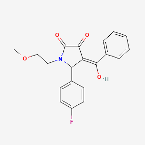 molecular formula C20H18FNO4 B3903881 4-benzoyl-5-(4-fluorophenyl)-3-hydroxy-1-(2-methoxyethyl)-1,5-dihydro-2H-pyrrol-2-one 