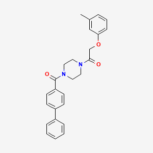 molecular formula C26H26N2O3 B3903889 1-(4-biphenylylcarbonyl)-4-[(3-methylphenoxy)acetyl]piperazine 