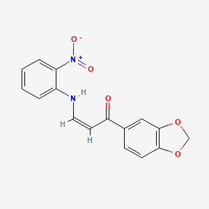 molecular formula C16H12N2O5 B3903897 1-(1,3-benzodioxol-5-yl)-3-[(2-nitrophenyl)amino]-2-propen-1-one 