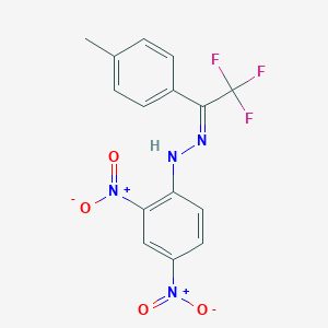 molecular formula C15H11F3N4O4 B390390 2,2,2-Trifluoro-1-(4-methylphenyl)ethanone {2,4-bisnitrophenyl}hydrazone 