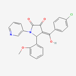 molecular formula C23H17ClN2O4 B3903900 4-(4-chlorobenzoyl)-3-hydroxy-5-(2-methoxyphenyl)-1-(3-pyridinyl)-1,5-dihydro-2H-pyrrol-2-one 