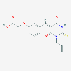 {3-[(1-allyl-4,6-dioxo-2-thioxotetrahydro-5(2H)-pyrimidinylidene)methyl]phenoxy}acetic acid