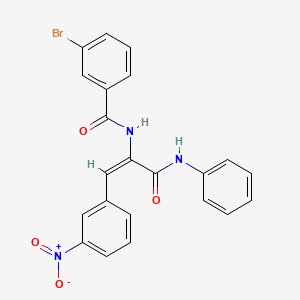 molecular formula C22H16BrN3O4 B3903935 N-[1-(anilinocarbonyl)-2-(3-nitrophenyl)vinyl]-3-bromobenzamide 