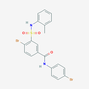 molecular formula C20H16Br2N2O3S B390395 4-Bromo-N-(4-bromo-phenyl)-3-o-tolylsulfamoyl-benzamide 