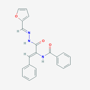 molecular formula C21H17N3O3 B390397 N-(1-{[2-(2-furylmethylene)hydrazino]carbonyl}-2-phenylvinyl)benzamide 