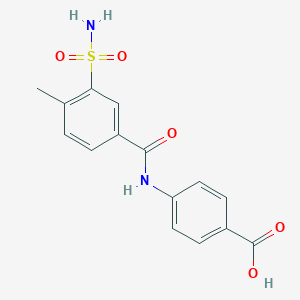 molecular formula C15H14N2O5S B390398 4-{[(4-Methyl-3-sulfamoylphenyl)carbonyl]amino}benzoic acid 