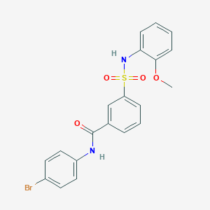 molecular formula C20H17BrN2O4S B390399 N-(4-bromophenyl)-3-[(2-methoxyphenyl)sulfamoyl]benzamide 