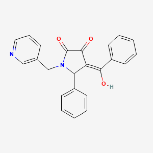 molecular formula C23H18N2O3 B3903996 4-benzoyl-3-hydroxy-5-phenyl-1-(3-pyridinylmethyl)-1,5-dihydro-2H-pyrrol-2-one 