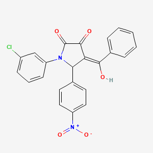 molecular formula C23H15ClN2O5 B3903997 4-benzoyl-1-(3-chlorophenyl)-3-hydroxy-5-(4-nitrophenyl)-1,5-dihydro-2H-pyrrol-2-one 