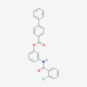 3-{[(2-Chlorophenyl)carbonyl]amino}phenyl biphenyl-4-carboxylate