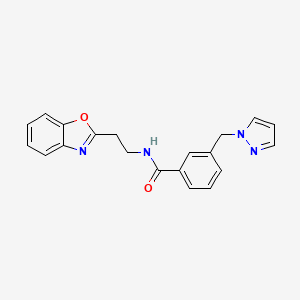 molecular formula C20H18N4O2 B3904010 N-[2-(1,3-benzoxazol-2-yl)ethyl]-3-(1H-pyrazol-1-ylmethyl)benzamide 