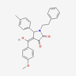 3-hydroxy-4-(4-methoxybenzoyl)-5-(4-methylphenyl)-1-(2-phenylethyl)-1,5-dihydro-2H-pyrrol-2-one