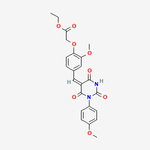 ethyl (2-methoxy-4-{[1-(4-methoxyphenyl)-2,4,6-trioxotetrahydro-5(2H)-pyrimidinylidene]methyl}phenoxy)acetate