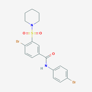 molecular formula C18H18Br2N2O3S B390403 4-Bromo-N-(4-bromo-phenyl)-3-(piperidine-1-sulfonyl)-benzamide 