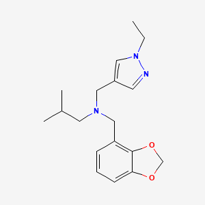 molecular formula C18H25N3O2 B3904031 (1,3-benzodioxol-4-ylmethyl)[(1-ethyl-1H-pyrazol-4-yl)methyl]isobutylamine 