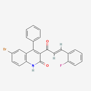 6-bromo-3-[3-(2-fluorophenyl)acryloyl]-4-phenyl-2(1H)-quinolinone