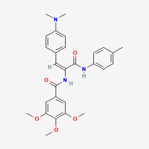 molecular formula C28H31N3O5 B3904041 N-(2-[4-(dimethylamino)phenyl]-1-{[(4-methylphenyl)amino]carbonyl}vinyl)-3,4,5-trimethoxybenzamide 