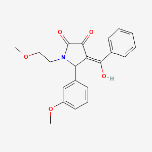 molecular formula C21H21NO5 B3904069 4-benzoyl-3-hydroxy-1-(2-methoxyethyl)-5-(3-methoxyphenyl)-1,5-dihydro-2H-pyrrol-2-one CAS No. 5978-56-3