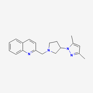 2-{[3-(3,5-dimethyl-1H-pyrazol-1-yl)pyrrolidin-1-yl]methyl}quinoline