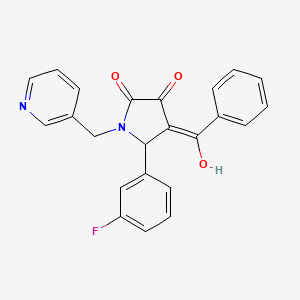 molecular formula C23H17FN2O3 B3904083 4-benzoyl-5-(3-fluorophenyl)-3-hydroxy-1-(3-pyridinylmethyl)-1,5-dihydro-2H-pyrrol-2-one 