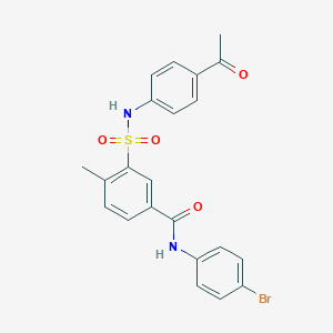 molecular formula C22H19BrN2O4S B390409 3-[(4-acetylphenyl)sulfamoyl]-N-(4-bromophenyl)-4-methylbenzamide 